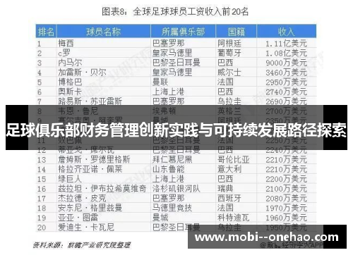 足球俱乐部财务管理创新实践与可持续发展路径探索 足球俱乐部财务管理创新实践与可持续发展路径探索
